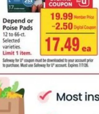 U by Kotex Pads or Poise Pads
