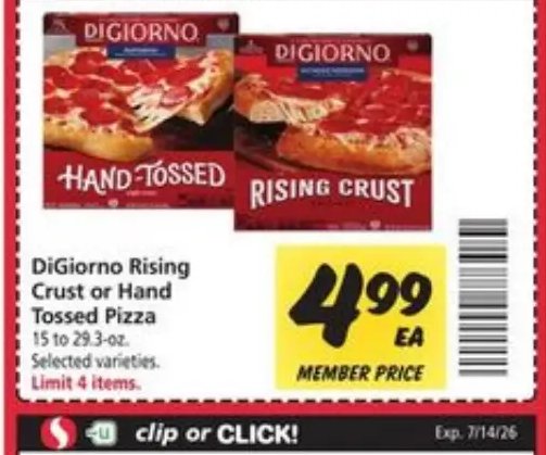 DiGiorno Rising Crust or Hand Tossed Pizza