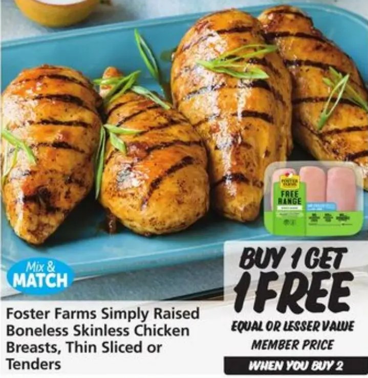 Foster Farms Simply Raised Boneless Skinless Chicken Breasts, Thin Sliced or Tenders