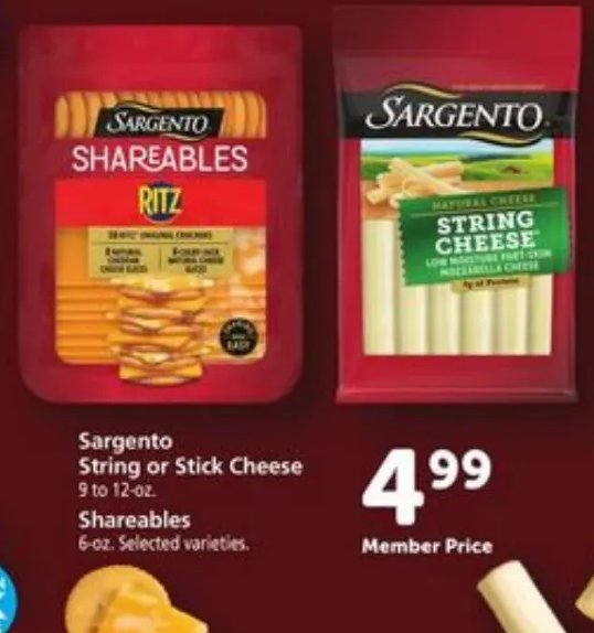 Sargento String or Stick Cheese & Shareables