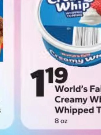 World's Fair Creamy Whip Whipped Topping