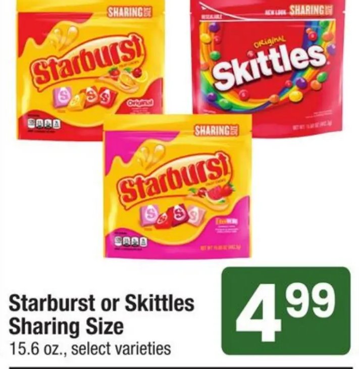 Starburst or Skittles Sharing Size