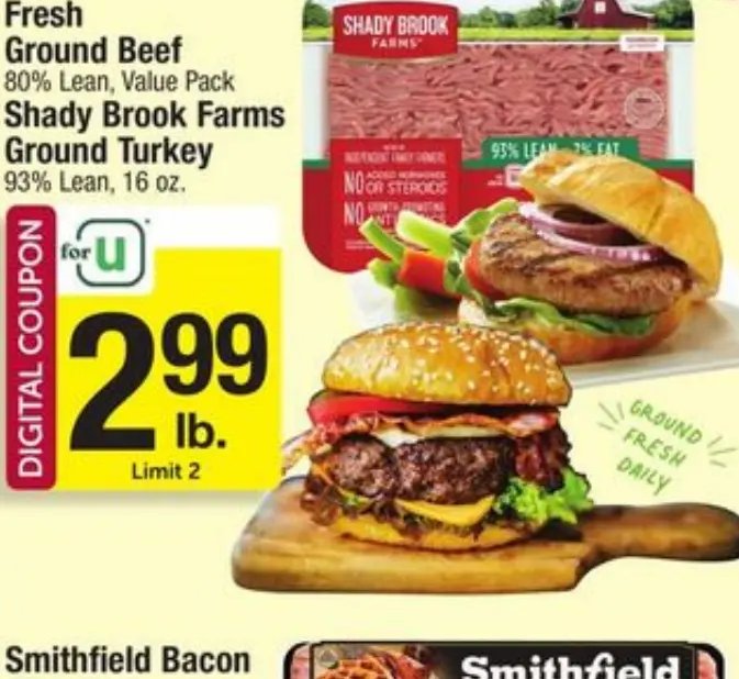 Fresh Ground Beef / Shady Brook Farms Ground Turkey