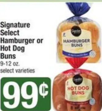 Signature Select Hamburger or Hot Dog Buns