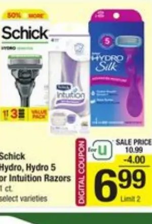 Schick Hydro, Hydro 5 or Intuition Razors