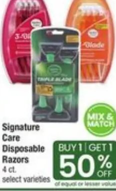 Signature Care Disposable Razors