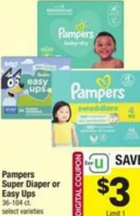 Pampers Super Diaper or Easy Ups