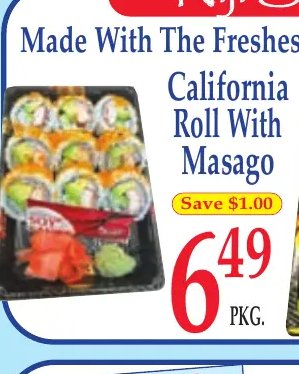 California Roll With Masago