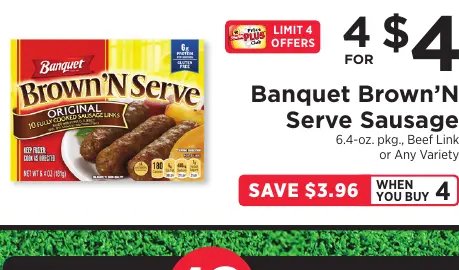 Banquet Brown'N Serve Sausage