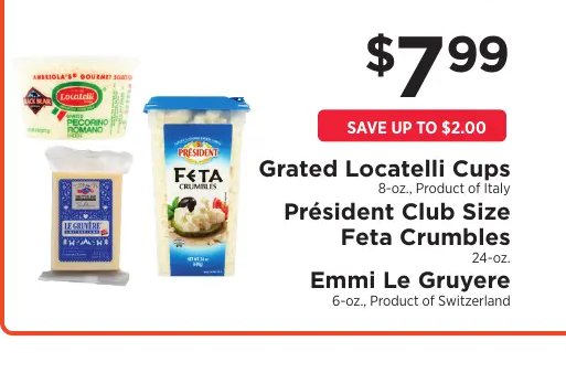 Grated Locatelli Cups