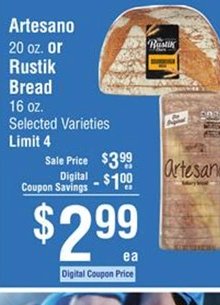 Artesano or Rustik Bread