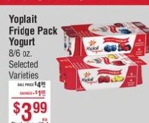 Yoplait Fridge Pack Yogurt