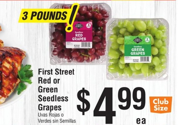 First Street Red or Green Seedless Grapes