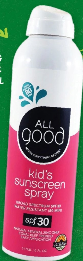 ALL good kid's sunscreen spray