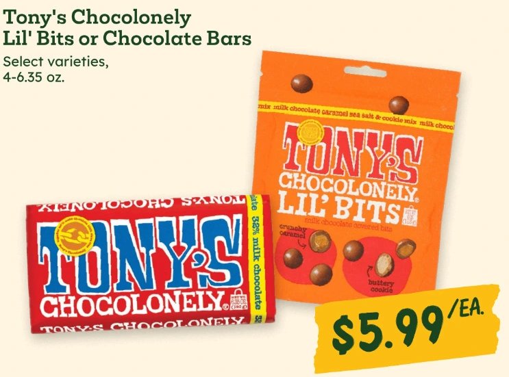 Tony's Chocolonely Lil' Bits or Chocolate Bars
