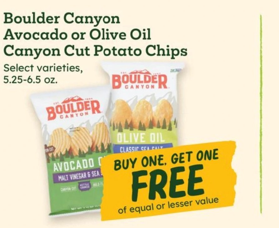 Boulder Canyon Avocado or Olive Oil Canyon Cut Potato Chips