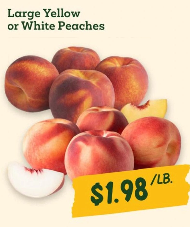 Large Yellow or White Peaches