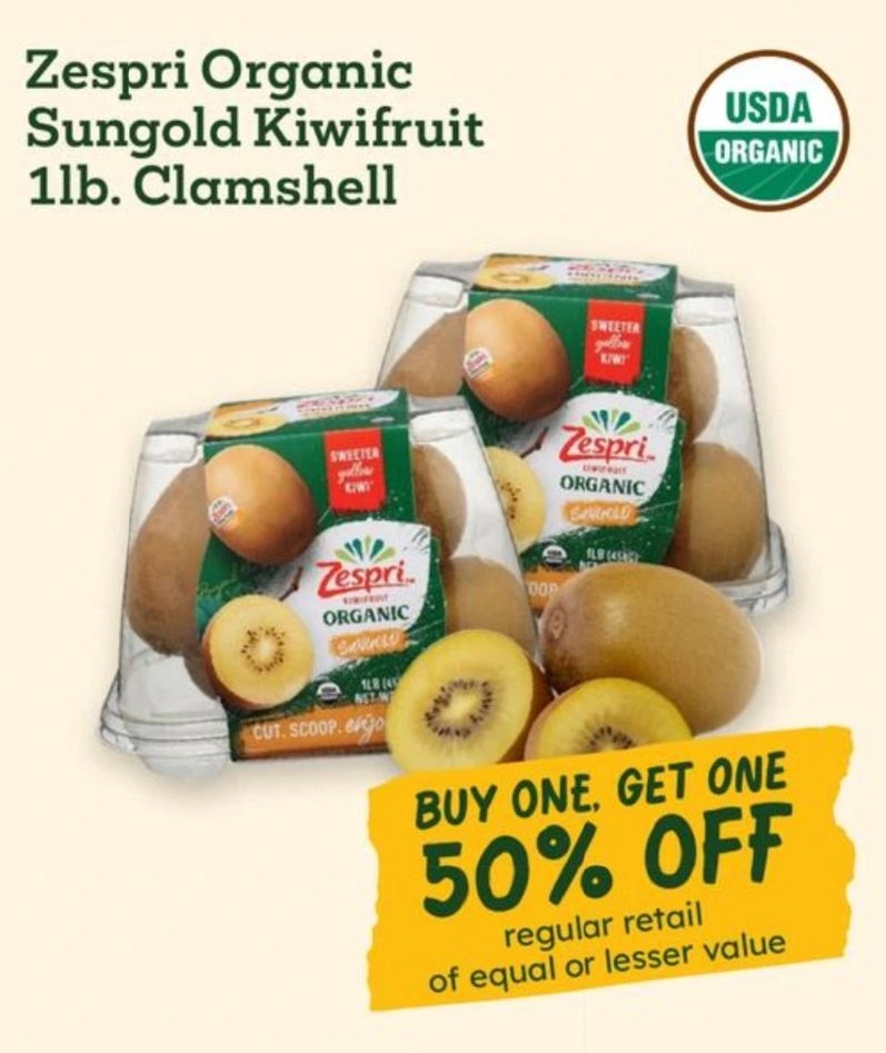 Zespri Organic Sungold Kiwifruit