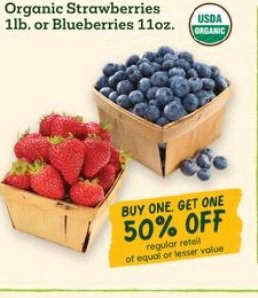 Organic Strawberries or Blueberries