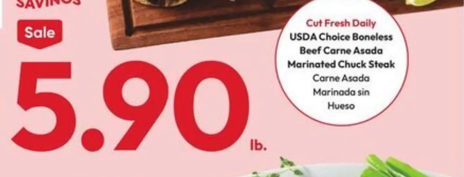 Cut Fresh Daily USDA Choice Boneless Beef Carne Asada Marinated Chuck Steak