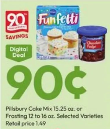 Pillsbury Cake Mix 15.25 oz. or Frosting 12 to 16 oz.