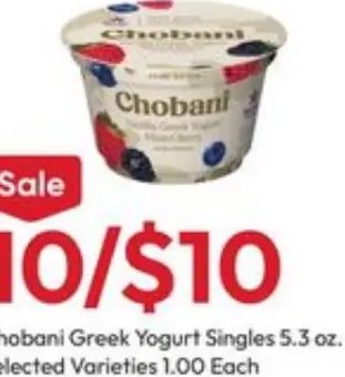 Chobani Greek Yogurt Singles