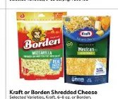 Kraft or Borden Shredded Cheese