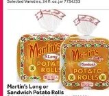 Martin's Long or Sandwich Potato Rolls