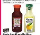 Simply Ades, Minute Maid Zero or Gold Peak Iced Tea