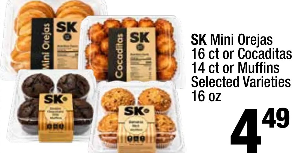 SK Mini Orejas 16 ct or Cocaditas 14 ct or Muffins Selected Varieties