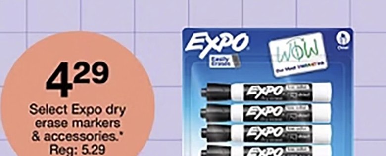 Select Expo dry erase markers & accessories