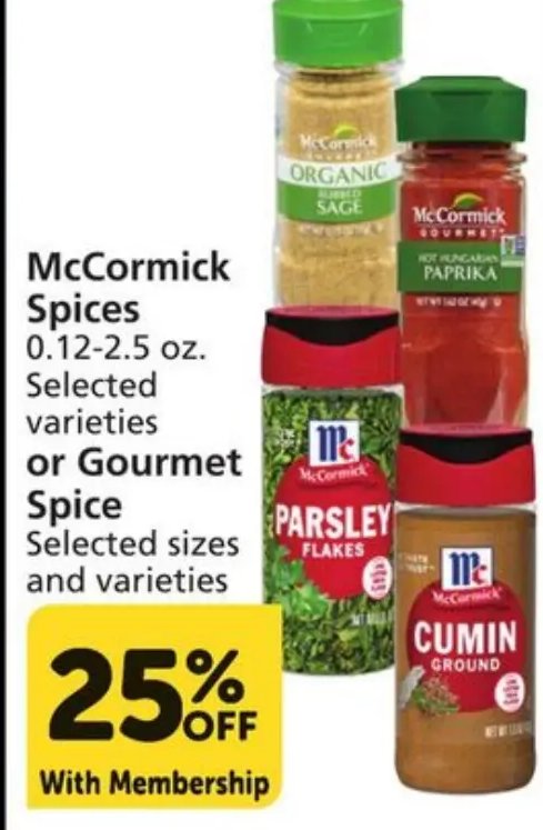 McCormick Seasoning Blends or Garlic Powder