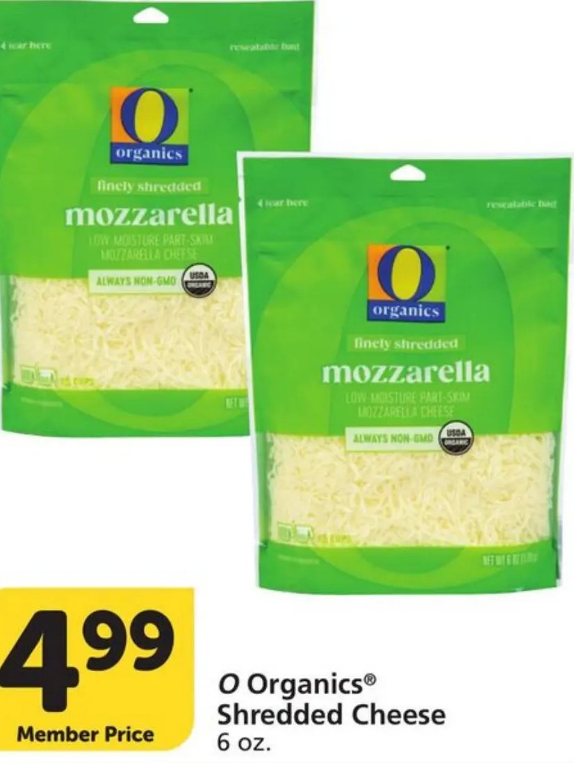 O Organics Shredded Cheese
