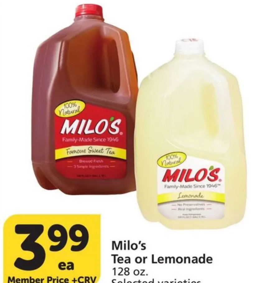 Milo's Tea or Lemonade