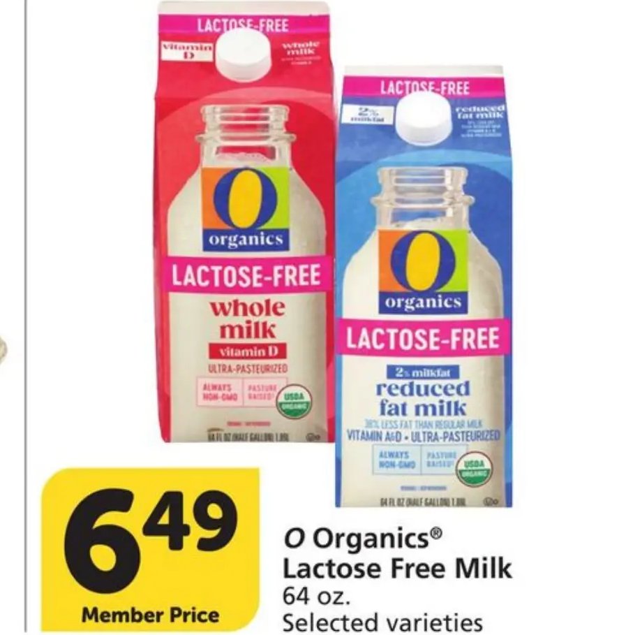 O Organics Lactose Free Milk