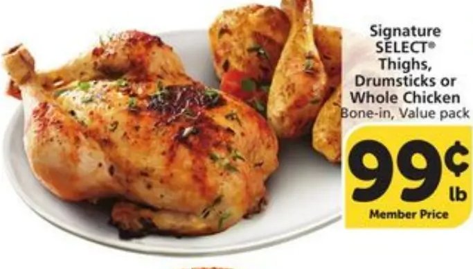 Signature SELECT® Thighs, Drumsticks or Whole Chicken Bone-in, Value pack
