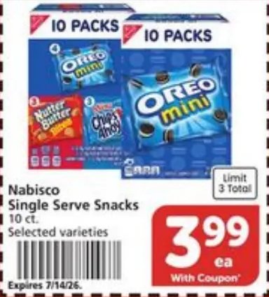 Nabisco Single Serve Snacks