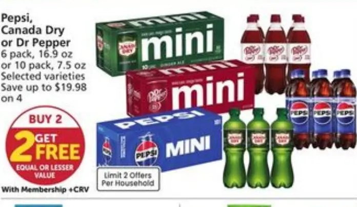 Pepsi, Canada Dry or Dr Pepper