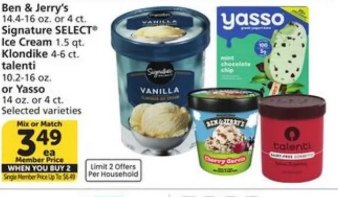 Ben & Jerry's, Signature SELECT® Ice Cream, Klondike, talenti or Yasso