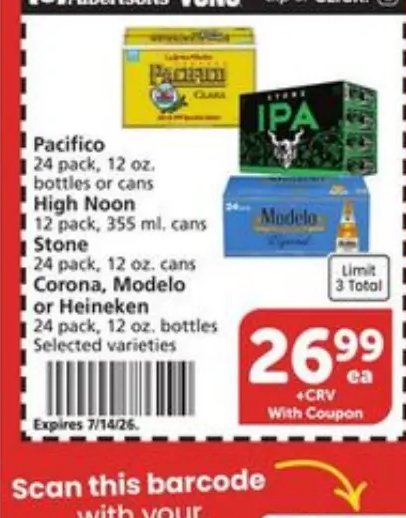 Pacifico, High Noon, Stone, Corona, Modelo or Heineken