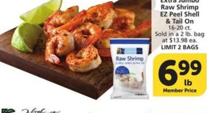 waterfront BISTRO® Extra Jumbo Raw Shrimp EZ Peel Shell & Tail On