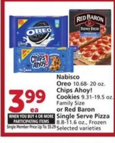 Nabisco Oreo, Chips Ahoy! or Cookies