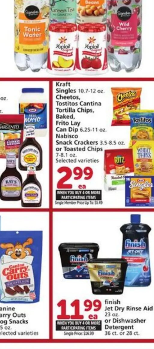 Arizona Tea, Signature SELECT® Mixers, Sparkling Water, Canned Beans or Yoplait Original Yogurt