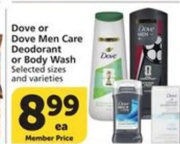 Dove or Degree Deodorant or Body Wash