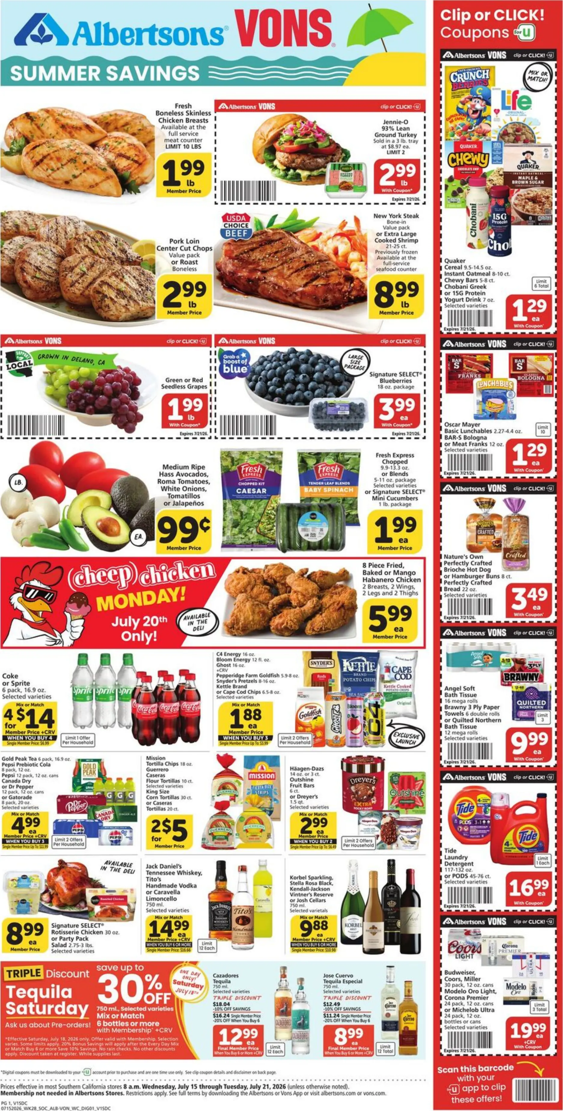 Vons Weekly Ad Page 1