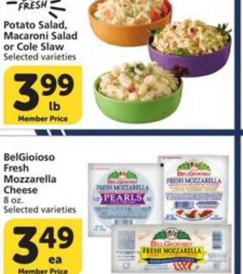 Potato Salad, Macaroni Salad or Cole Slaw