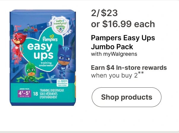 Pampers Easy Ups Jumbo Pack