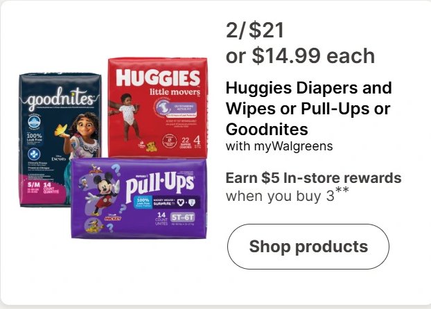 Huggies Diapers and Wipes or Pull-Ups or Goodnites