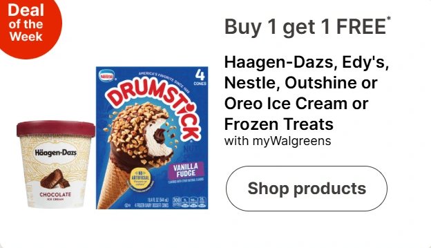 Haagen-Dazs, Edy's, Nestle, Outshine or Oreo Ice Cream or Frozen Treats