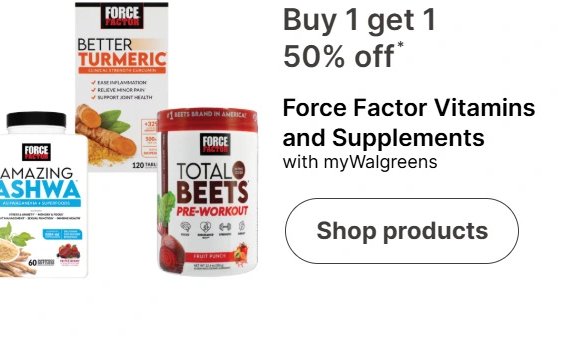 Force Factor Vitamins and Supplements